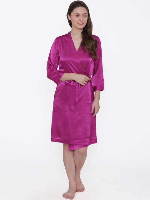 

Private Lives Women Magenta Solid Knee-Length Robe OL1120Y
