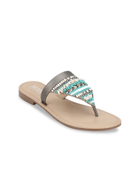 

Mode by Red Tape Women Turquoise Blue Solid Open Toe Flats