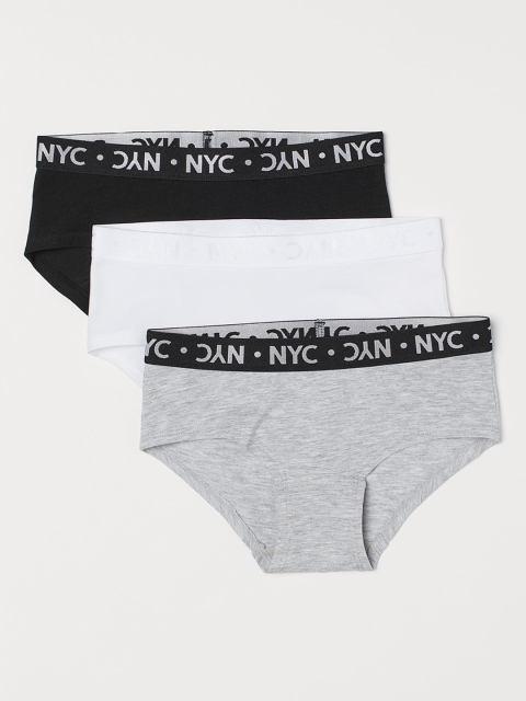 

H&M Girls 3-Pack Hipster Briefs 0608069011, Black