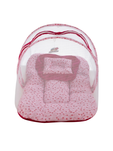 

Superminis Kids Pink Printed Cotton Bedding With Mosquito Net