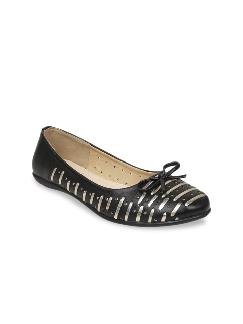

VALIOSAA Women Black Striped Ballerinas