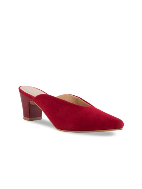 

Kraft Cellar Women Red Solid Suede Mules