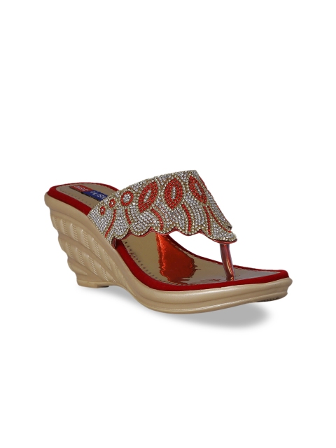 

MSC Women Red Embellished Sandals