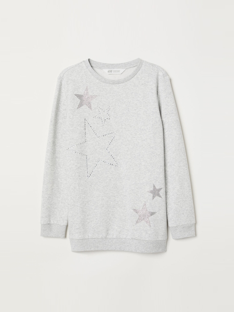 

H&M Girls Grey Solid Sweatshirt