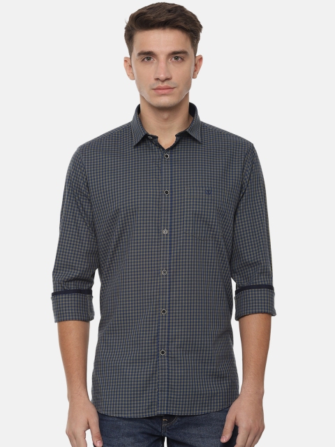 

Van Heusen Sport Men Blue & Green Slim Fit Checked Casual Shirt