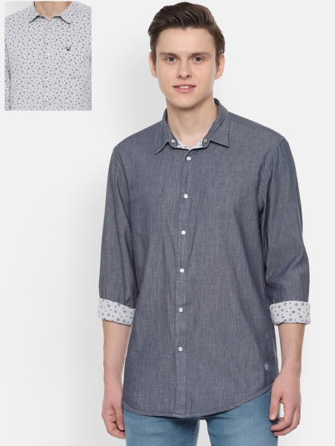 

Solly Jeans Co. Men Grey Regular Fit Printed Casual Reversible Shirt