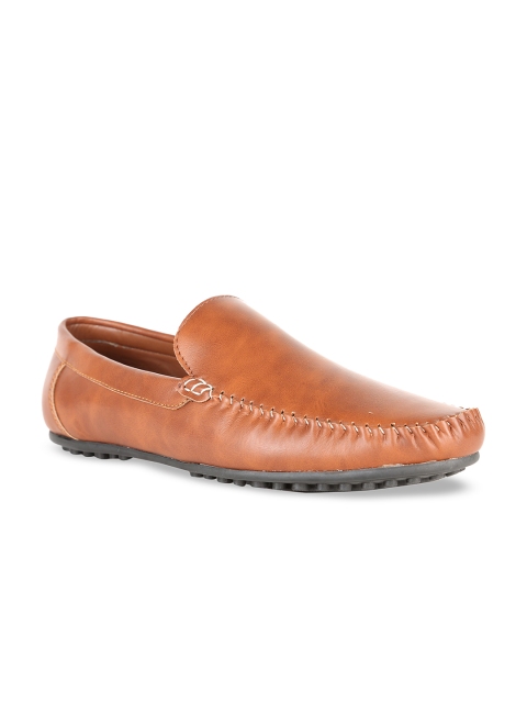 

Peter England Men Brown Solid Leather Loafers