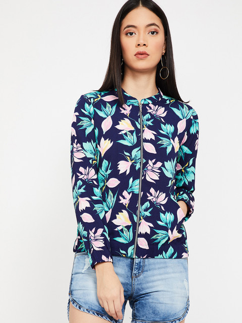 

Bossini Women Navy Blue Printed Jacket