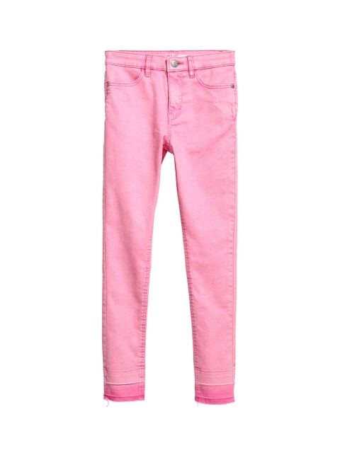 

H&M Girls Pink Solid Twill Trousers Skinny Fit