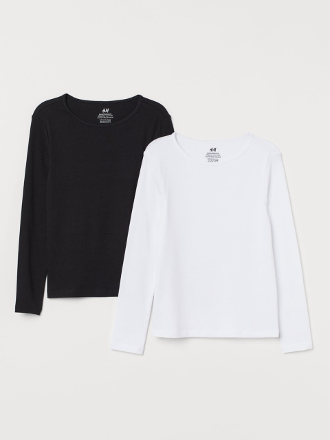

H&M Girls 2-Pack Jersey Sweatshirts, White