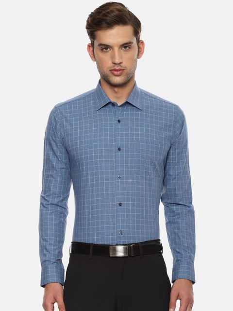 

Van Heusen Men Blue Slim Fit Checked Formal Shirt