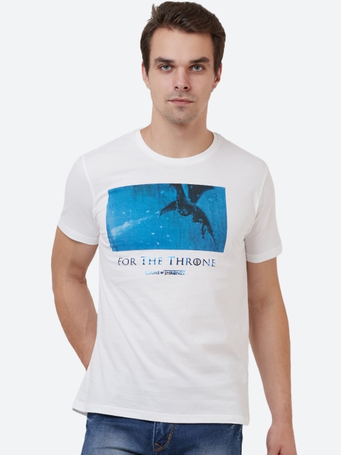 

Free Authority Men White Game of Thrones Printed T-shirt