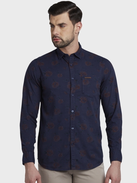

ColorPlus Men Navy Blue Regular Fit Printed Casual Shirt