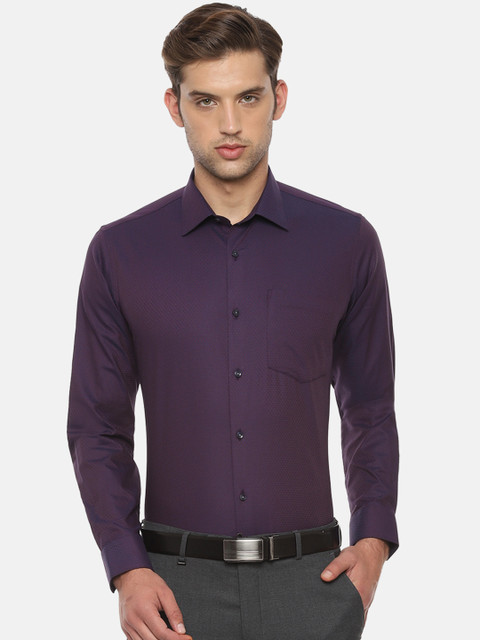 

Van Heusen Men Purple Slim Fit Self Design Formal Shirt