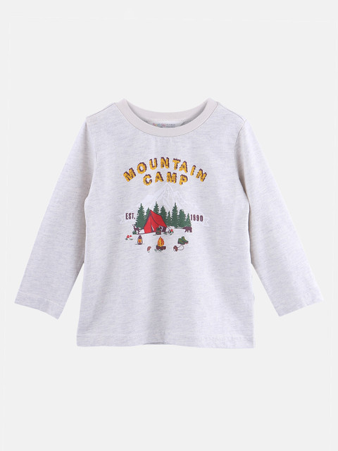 

Beebay Boys Grey Printed Round Neck T-shirt