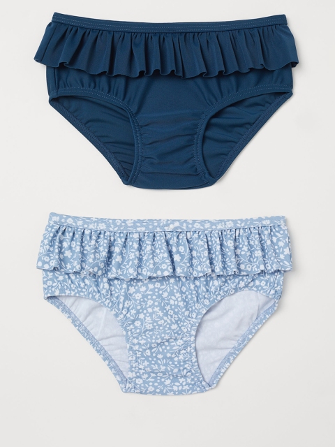 

H&M Girls 2-pack Flounced Bikini Bottoms, Blue