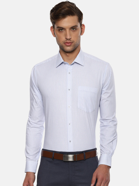 

Van Heusen Men Blue Regular Fit Striped Formal Shirt