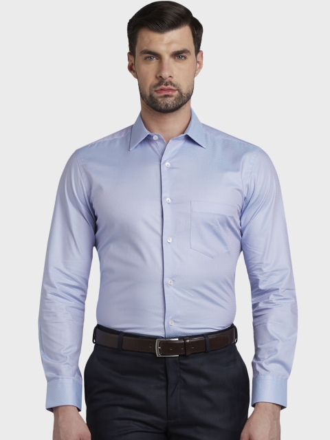 

ColorPlus Men Lavender & Blue Tailored Fit Self Design Formal Shirt