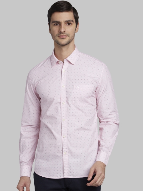 

Parx Men Pink Slim Fit Printed Casual Shirt