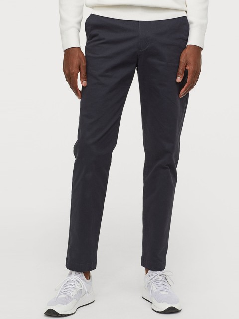 

H&M Men Blue Chinos Slim Fit Stretch