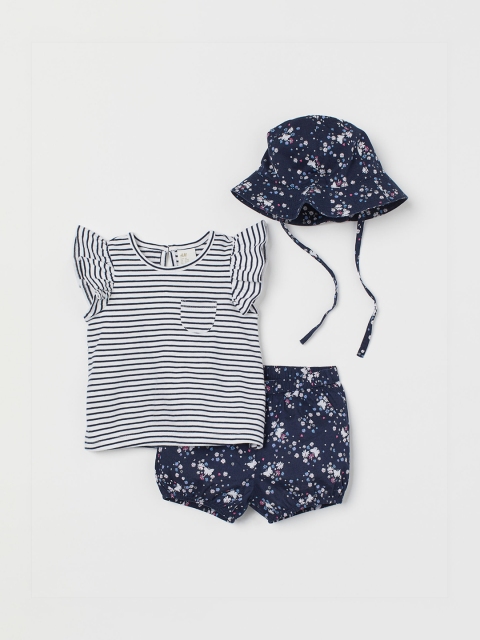 

H&M Girls 3-Piece Cotton Set, Blue