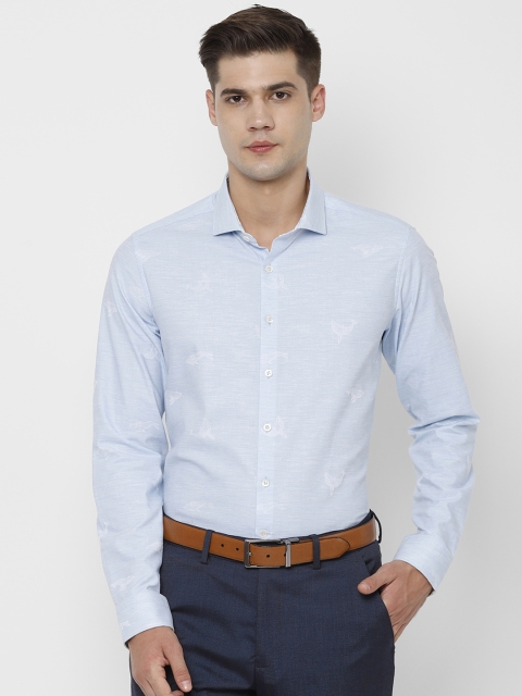 

SIMON CARTER LONDON Men Blue Slim Fit Self Design Formal Shirt
