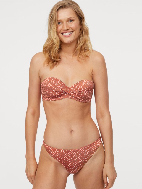 

H&M Women Orange Printed Bikini Bottoms 0768879002