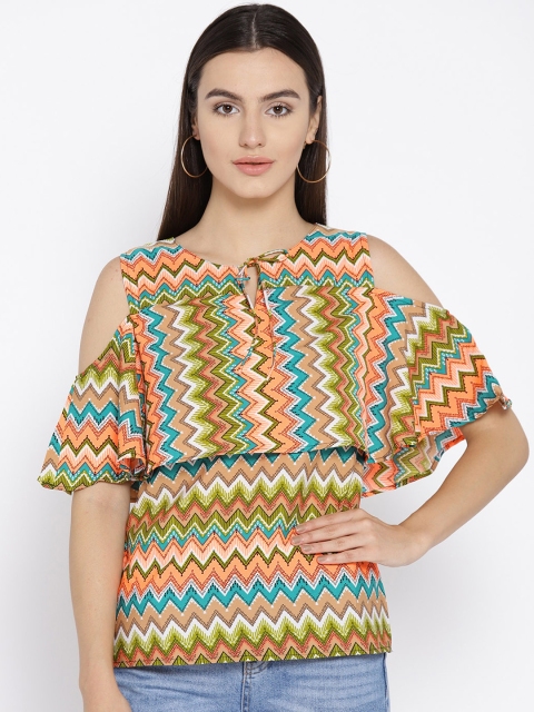 

Cottinfab Women Multicoloured Printed Cape Top, Multi
