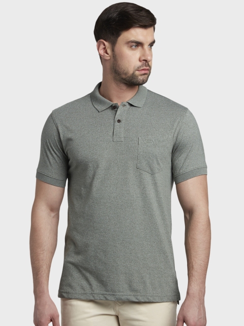 

ColorPlus Men Green Solid Polo Collar T-shirt
