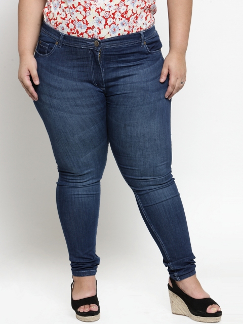 

plusS Women Blue Regular Fit Mid-Rise Clean Look Stretchable Jeans