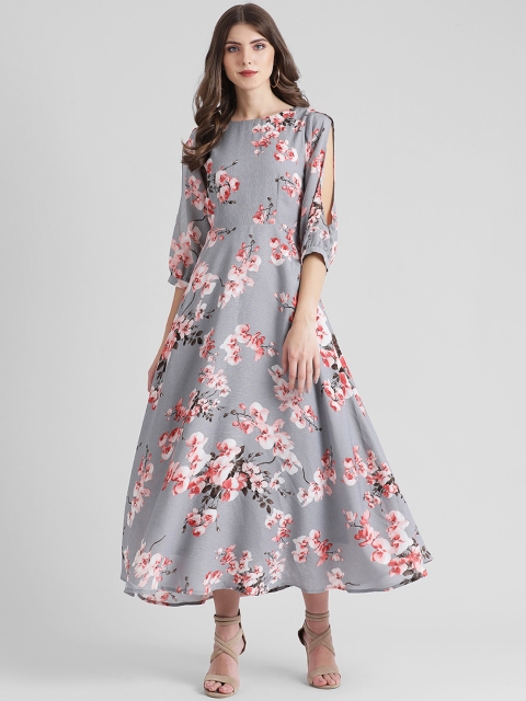 

Zink London Women Grey & Pink Maxi Dress