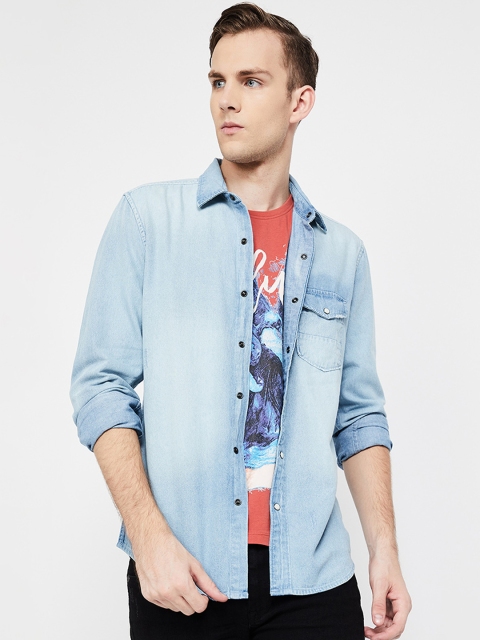 

Forca by Lifestyle Men Blue Slim Fit Faded Casual Shirt