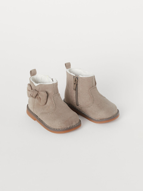 

H&M Girls Brown Solid Warm-lined boots