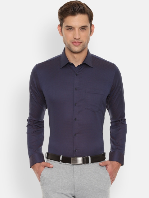 

Van Heusen Men Navy Blue Slim Fit Solid Formal Shirt