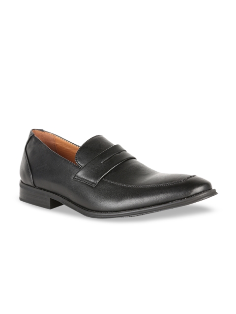 

Peter England Men Black Solid Formal Slip-Ons