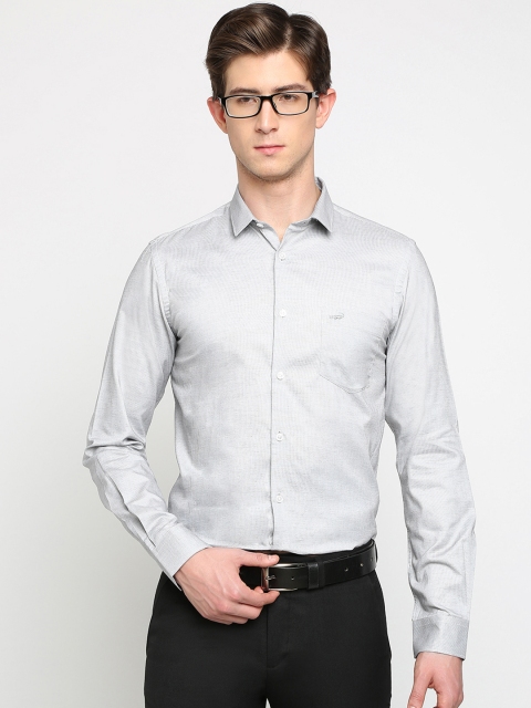 

Crocodile Men Grey Slim Fit Self Design Formal Shirt