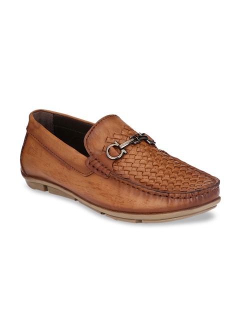 

Hitz Men Tan Brown Leather Loafers