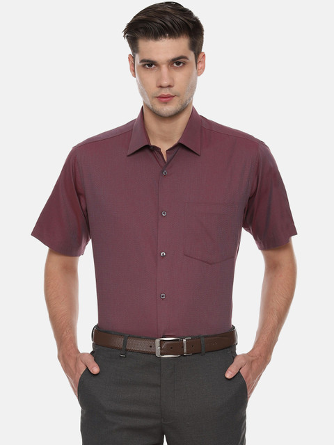 

Van Heusen Men Maroon Regular Fit Self Design Formal Shirt