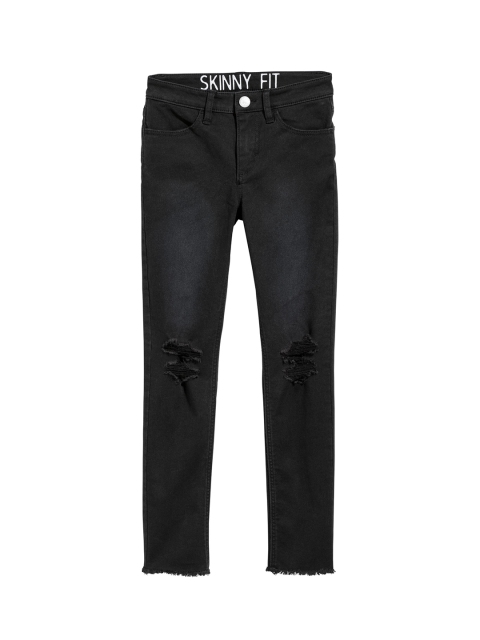 

H&M Girls Black Solid Superstretch Trousers