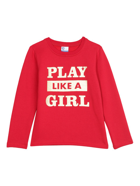 

612 league Girls Red Printed Sweatshirt