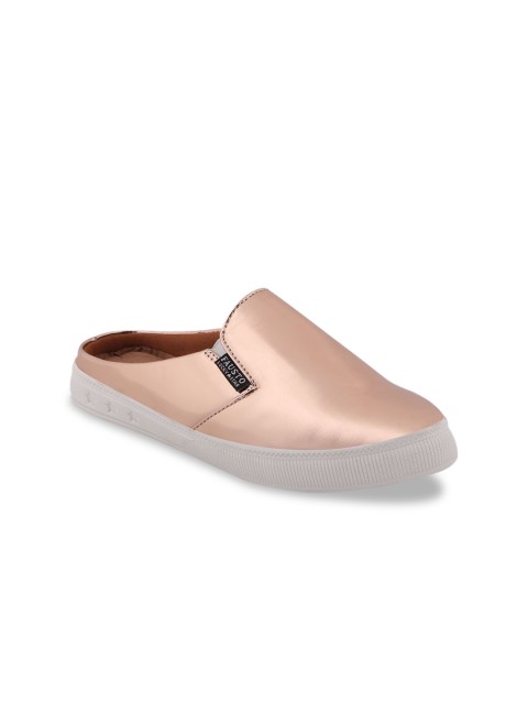 

FAUSTO Women Rose Gold-Toned Lightweight Slip-On Sneakers