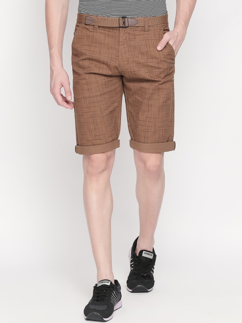 

beevee Men Brown Printed Regular Fit Regular Shorts