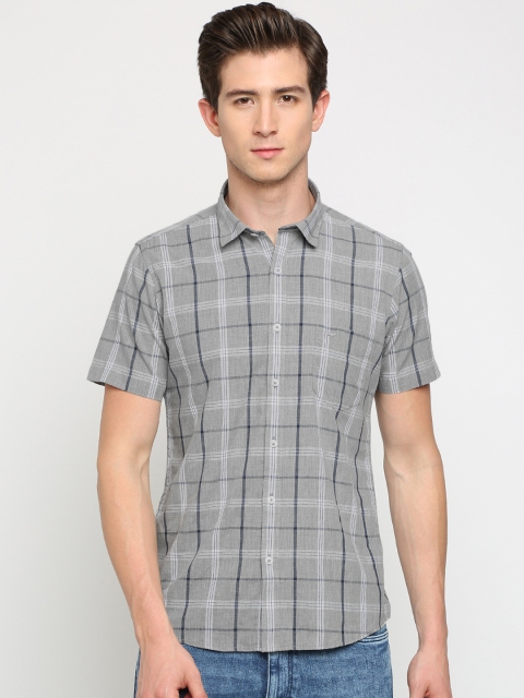 

Crocodile Men Grey Slim Fit Checked Casual Shirt