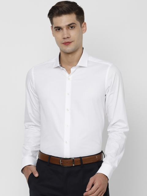 SIMON CARTER LONDON Men White Slim Fit Solid Formal Shirt