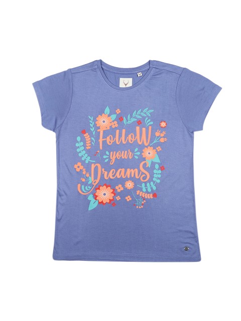 

Allen Solly Junior Girls Blue Printed Round Neck T-shirt