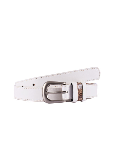 

BuckleUp Women White Solid Belt