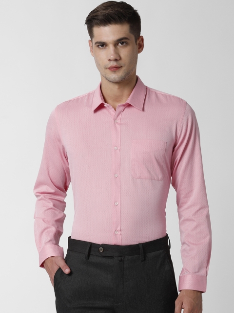 

Peter England Men Pink Regular Fit Self Design Formal Shirt