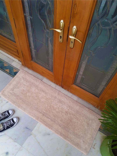 

Avira Home Beige Solid Cotton Anti-Slip Runner