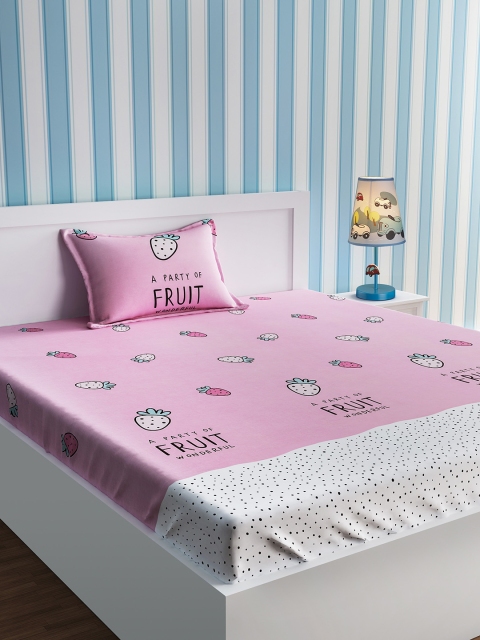 

URBAN DREAM Multicoloured Printed 210 TC Cotton 1 Single Bedsheet with 1 Pillow Covers, Multi