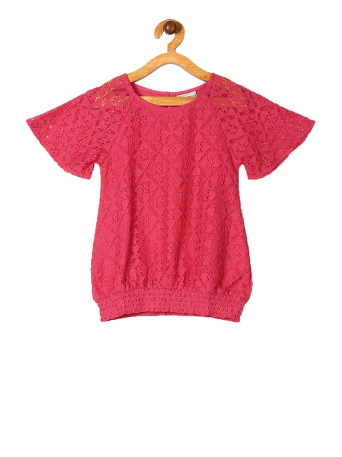 

Cherokee Girls Pink Self Design Blouson Top